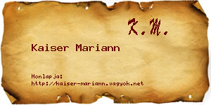 Kaiser Mariann névjegykártya
